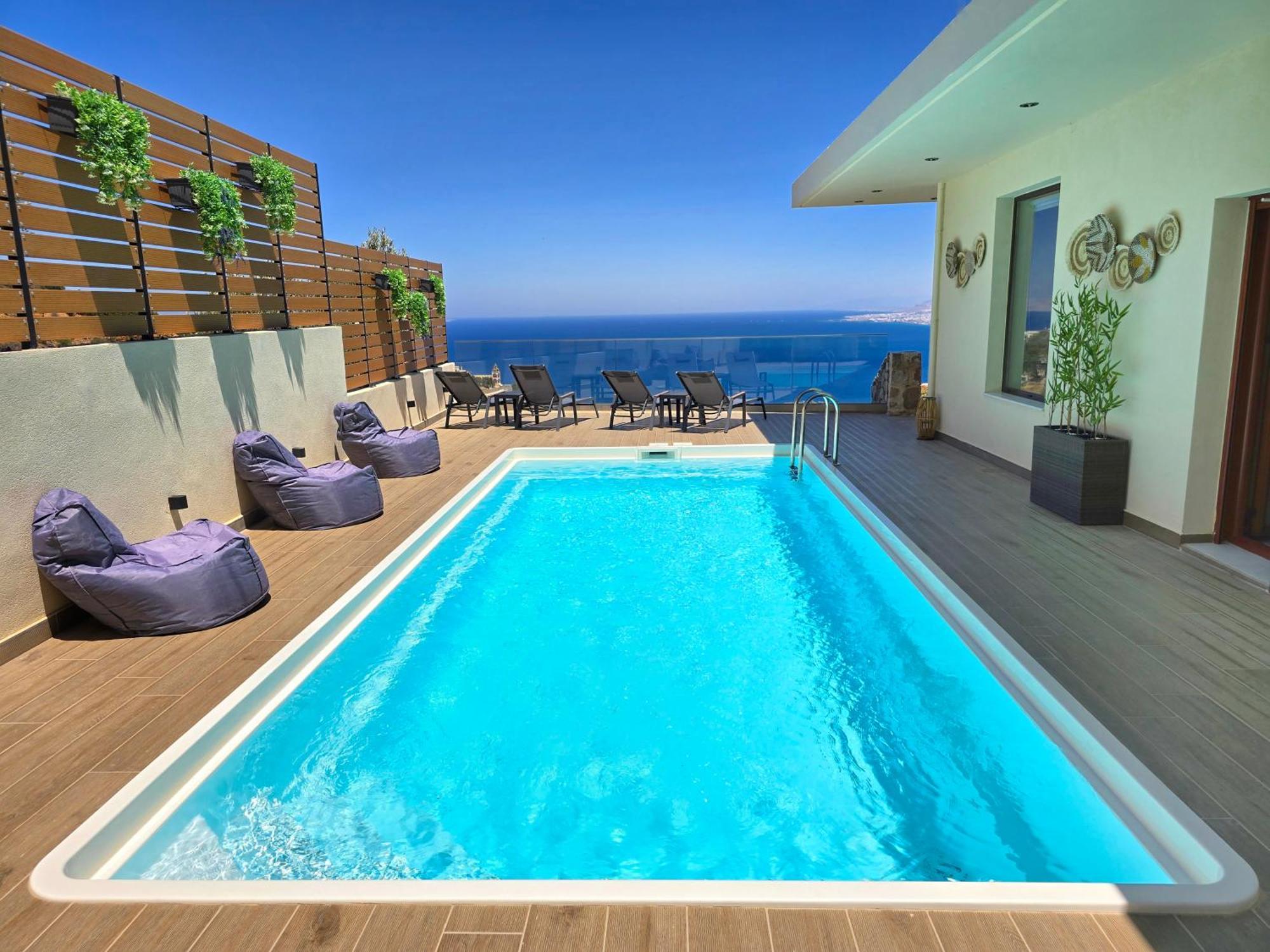 Villa Balcony, Cozy Villa With Amazing View Rodhiá Exterior foto
